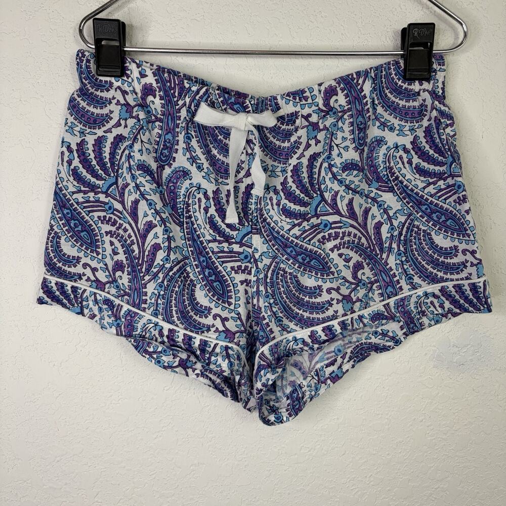 J. Crew Paisley Pajama Shorts Size S, Ties At Waist, Loungewear, Sleep, Comfy